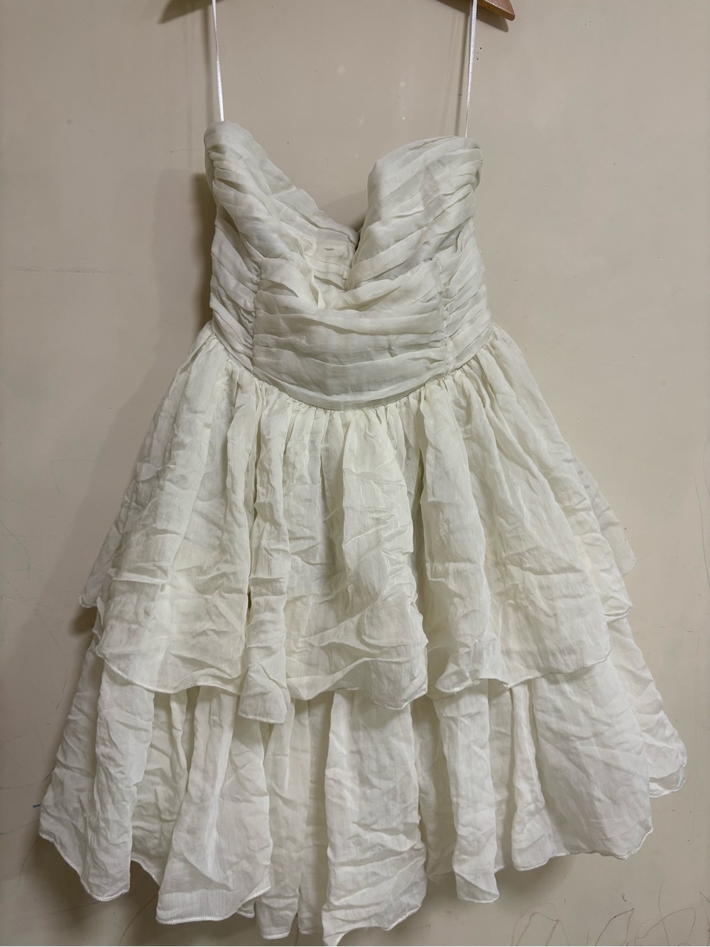 H&M White Ruffled Strapless Party Dress for Girls